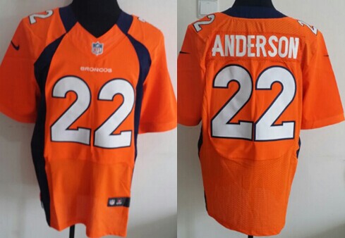 Nike Denver Broncos #22 C. J. Anderson Orange Elite Jersey