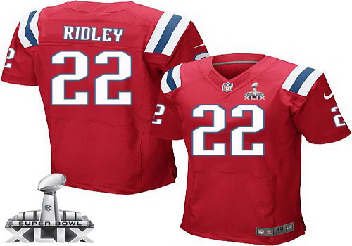 Nike New England Patriots #22 Stevan Ridley 2015 Super Bowl XLIX Red Elite Jersey