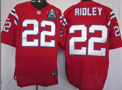 Nike New England Patriots #22 Stevan Ridley 2015 Super Bowl XLIX Championship Red Elite Jersey