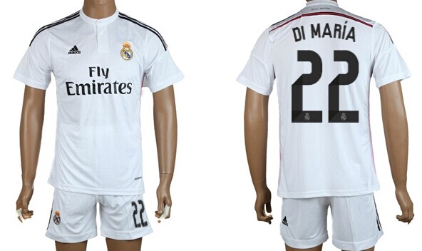 2014/15 Real Madrid #22 Di Maria Home Soccer Shirt Kit