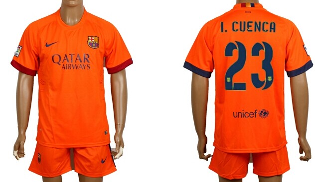 2014/15 FC Bacelona #23 I.Cuenca Away Soccer Shirt Kit