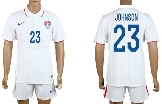2014 World Cup USA #23 Johnson Home Soccer Shirt Kit