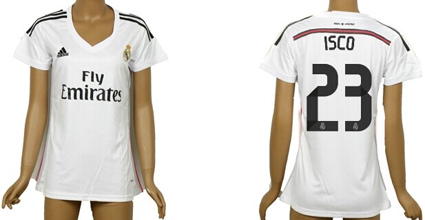 2014/15 Real Madrid #23 Isco Home Soccer AAA+ T-Shirt_Womens