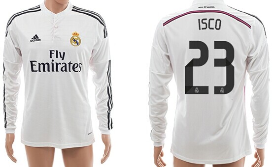 2014/15 Real Madrid #23 Isco Home Soccer Long Sleeve AAA+ T-Shirt