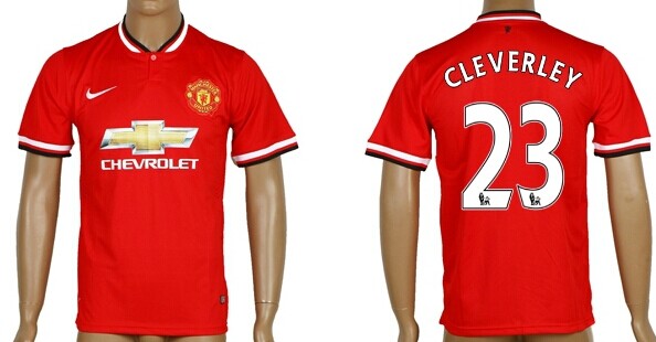 2014/15 Manchester United #23 Cleverley Home Soccer AAA+ T-Shirt