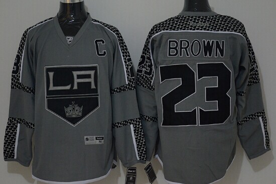 Los Angeles Kings #23 Dustin Brown Charcoal Gray Jersey