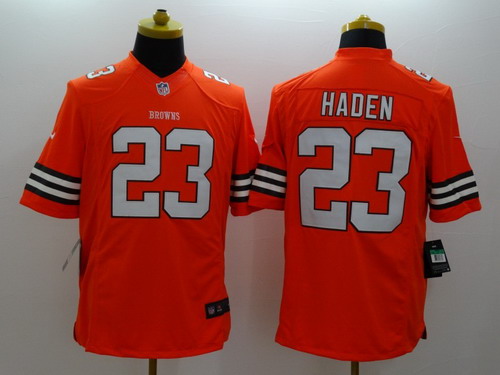 Nike Cleveland Browns #23 Joe Haden Orange Limited Jersey