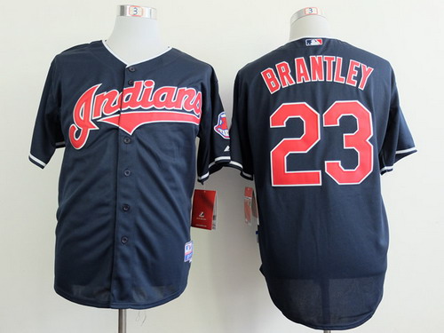 Cleveland Indians #23 Michael Brantley 2013 Navy Blue Jersey