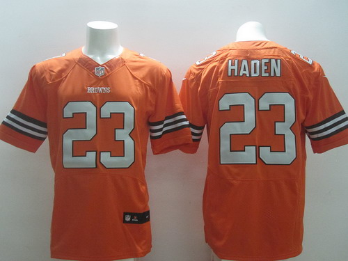 Nike Cleveland Browns #23 Joe Haden Orange Elite Jersey