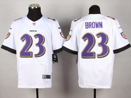 Nike Baltimore Ravens #23 Chykie Brown 2013 White Elite Jersey