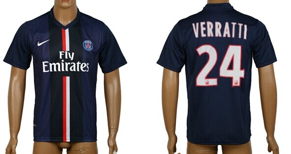 2014/15 Paris Saint-Germain #24 Verratti Home Soccer AAA+ T-Shirt