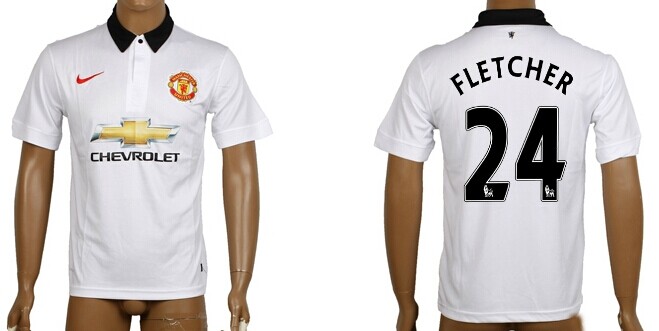 2014/15 Manchester United #24 Fletcher Away Soccer AAA+ T-Shirt