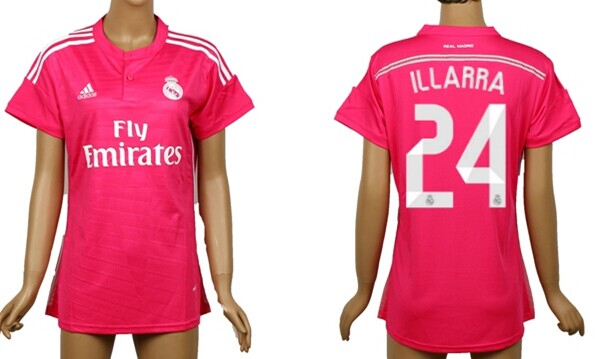 2014/15 Real Madrid #24 Illarra Away Pink Soccer AAA+ T-Shirt_Womens