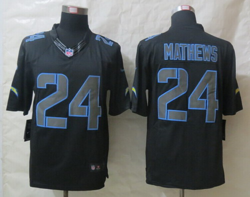 Nike San Diego Chargers #24 Ryan Mathews Black Impact Limited Jersey