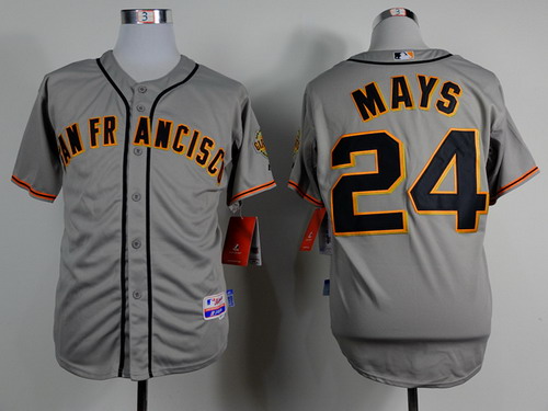 San Francisco Giants #24 Willie Mays Gray Jersey