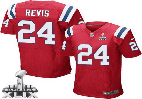 Nike New England Patriots #24 Darrelle Revis 2015 Super Bowl XLIX Red Elite Jersey