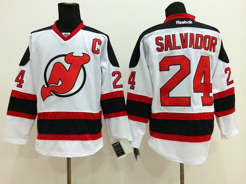 New Jersey Devils #24 Bryce Salvador White Jersey