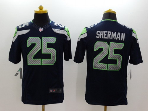 Nike Seattle Seahawks #25 Richard Sherman Navy Blue Limited Jersey