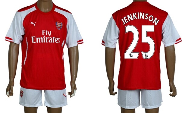 2014/15 Arsenal FC #25 Jenkinson Home Soccer Shirt Kit