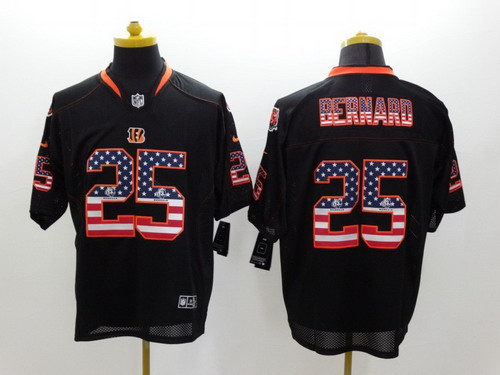 Nike Cincinnati Bengals #25 Giovani Bernard 2014 USA Flag Fashion Black Elite Jersey