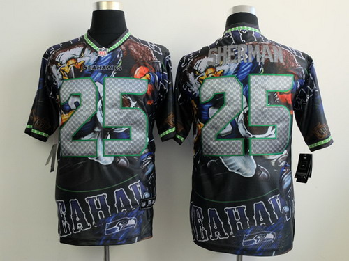 Nike Seattle Seahawks #25 Richard Sherman 2014 Fanatic Fashion Elite Jersey