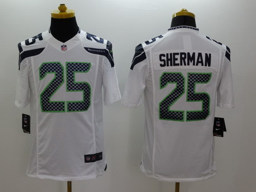 Nike Seattle Seahawks #25 Richard Sherman White Limited Jersey
