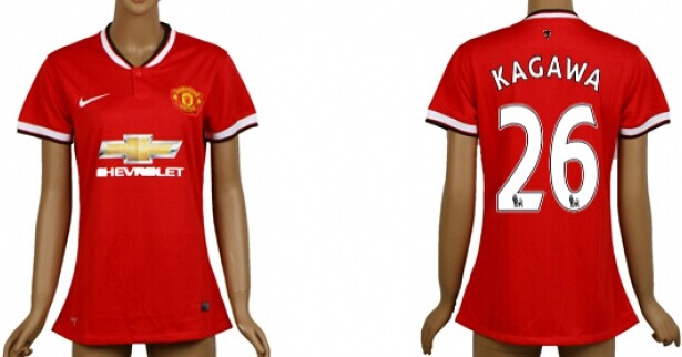 2014/15 Manchester United #26 Kagawa Home Soccer AAA+ T-Shirt_Womens