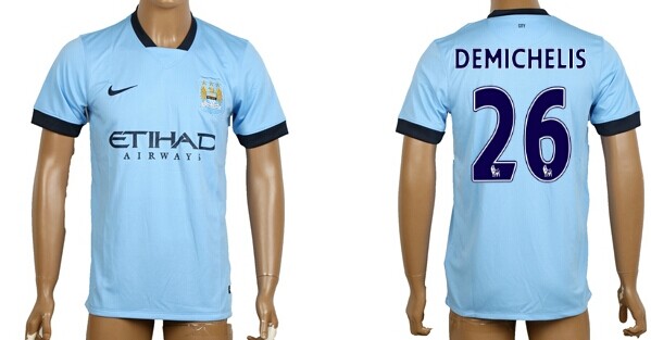 2014/15 Manchester City #26 Demichelis Home Soccer AAA+ T-Shirt