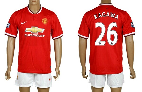 2014/15 Manchester United #26 Kagawa Home Soccer Shirt Kit