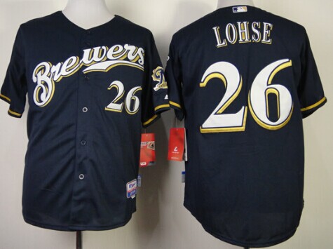 Milwaukee Brewers #26 Kyle Lohse Navy Blue Jersey