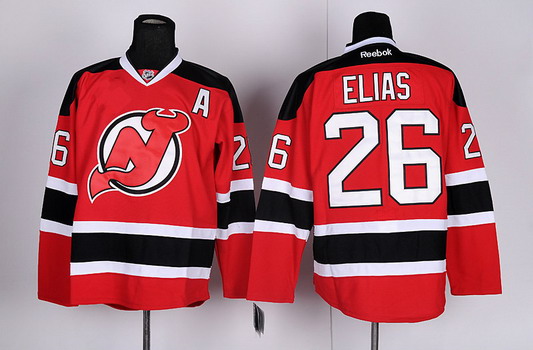 New Jersey Devils #26 Patrik Elias Red With Black Jersey
