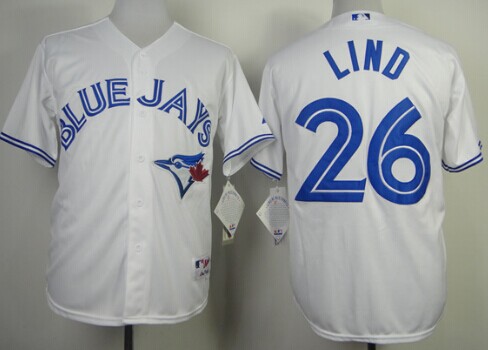 Toronto Blue Jays #26 Adam Lind White Jersey