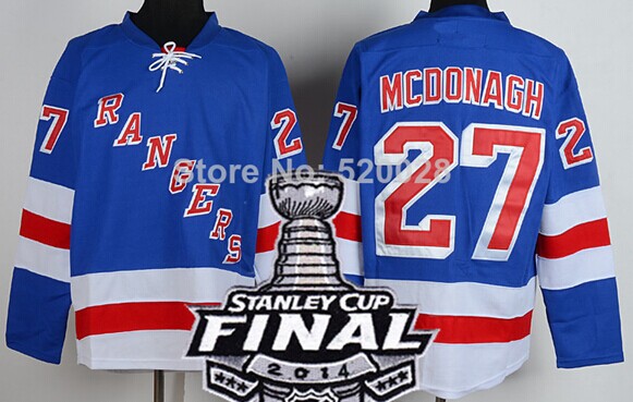 New York Rangers #27 Ryan McDonagh 2014 Stanley Cup Light Blue Jersey