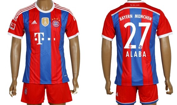 2014/15 Bayern Munchen #27 Alaba Home Soccer Shirt Kit