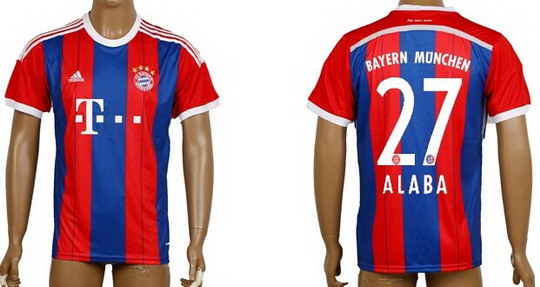 2014/15 Bayern Munchen #27 Alaba Home Soccer AAA+ T-Shirt