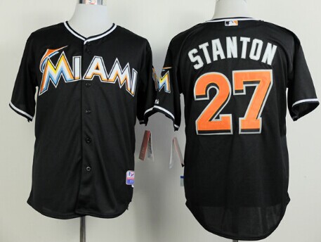 Miami Marlins #27 Mike Stanton Black Jersey