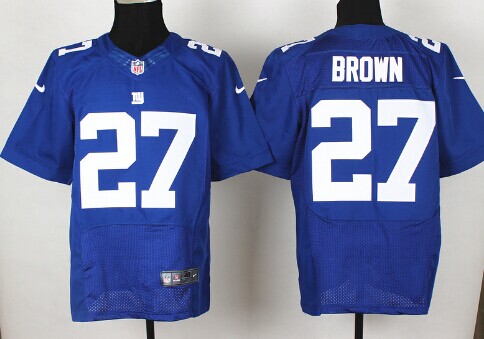 Nike New York Giants #27 Stevie Brown Blue Elite Jersey