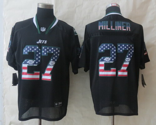 Nike New York Jets #27 Dee Milliner 2014 USA Flag Fashion Black Elite Jersey