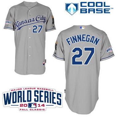 Kansas City Royals #27 Brandon Finnegan 2014 World Series Gray Jersey