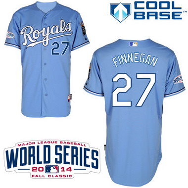 Kansas City Royals #27 Brandon Finnegan 2014 World Series Light Blue Jersey