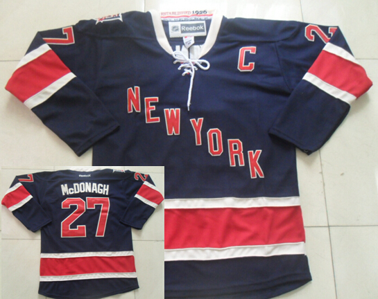 New York Rangers #27 Ryan Mcdonagh Navy Blue Third 85TH Jersey