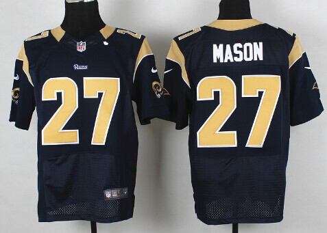 Nike St. Louis Rams #27 Tre Mason Navy Blue Elite Jersey