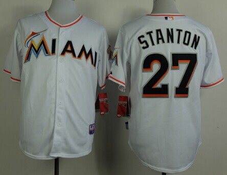 Miami Marlins #27 Mike Stanton White Jersey