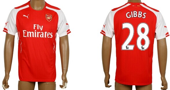 2014/15 Arsenal FC #28 Gibbs Home Soccer AAA+ T-Shirt