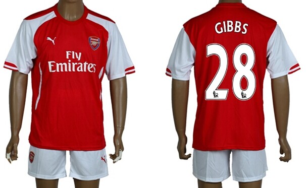 2014/15 Arsenal FC #28 Gibbs Home Soccer Shirt Kit