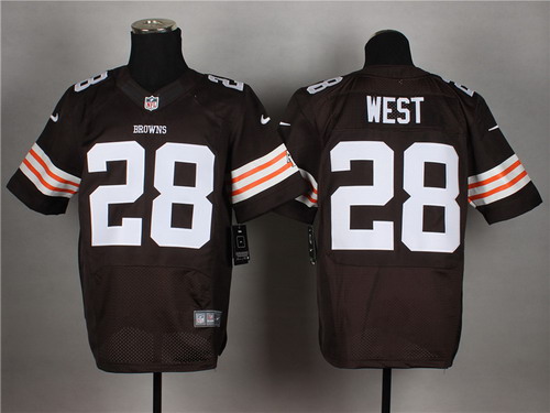 Nike Cleveland Browns #28 Terrance West Brown Elite Jersey