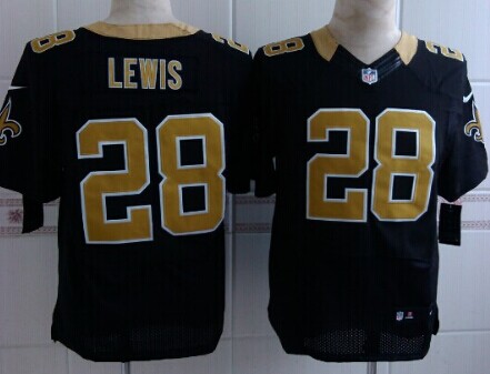 Nike New Orleans Saints #28 Keenan Lewis Black Elite Jersey