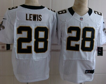 Nike New Orleans Saints #28 Keenan Lewis White Elite Jersey