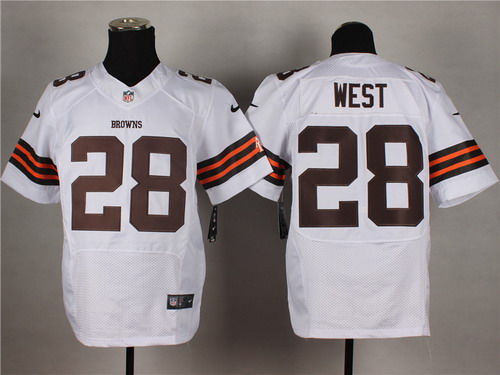 Nike Cleveland Browns #28 Terrance West White Elite Jersey