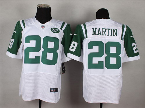 Nike New York Jets #28 Curtis Martin White Elite Jersey
